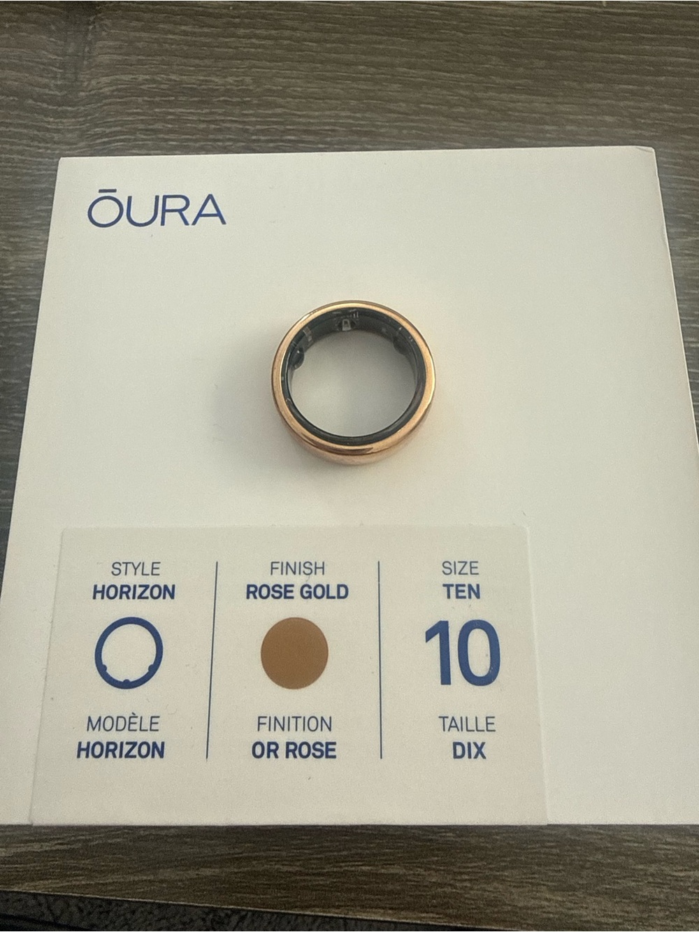 Oura Horizon Ring in Rose Gold with Black Interior